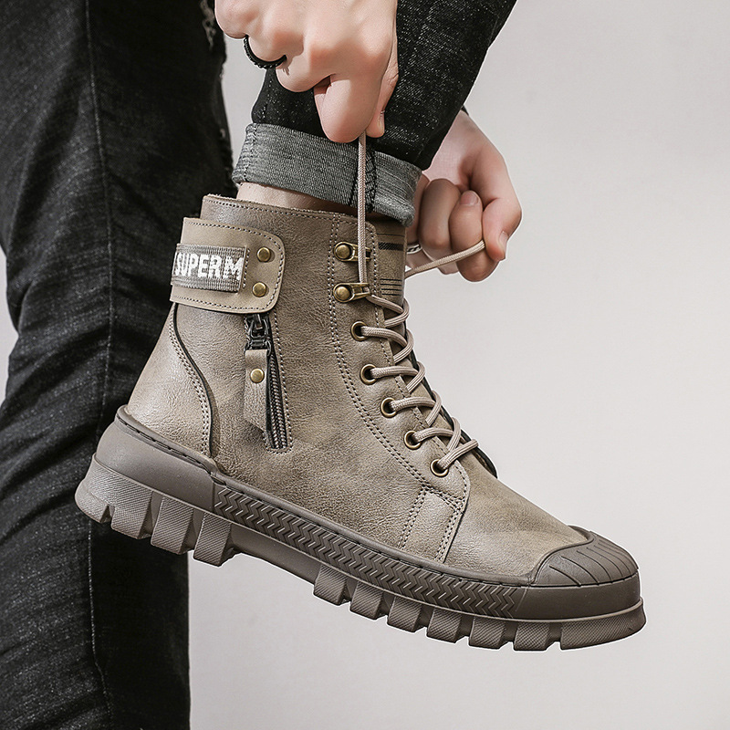 

F004 Ankle Boots Men Sneakers Trainers Casual Skateboard Shoes University Blue Dark Mocha Bred Shadow Twist Classic Mens black grey EUR39-44 1196, Khaki