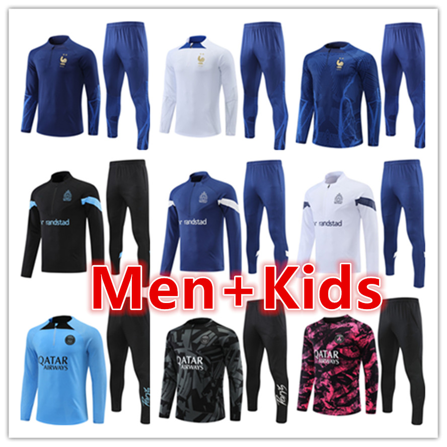 

22 23 psgS mens kids soccer tracksuit jersey kit 2022 2023 MBAPPE men football jerseys training suit tracksuits jacket set chandal futbol survetement foot