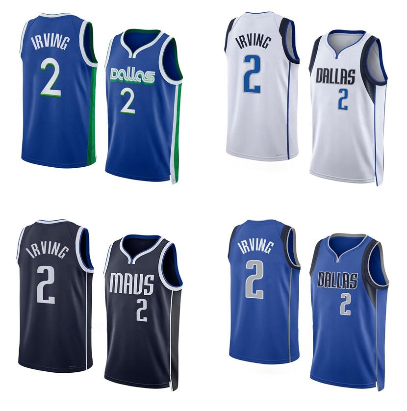 

Luka Doncic Kyrie Irving Basketball jerseys S-XXL 2022-23 white blue Men Women kids city jersey, With logo