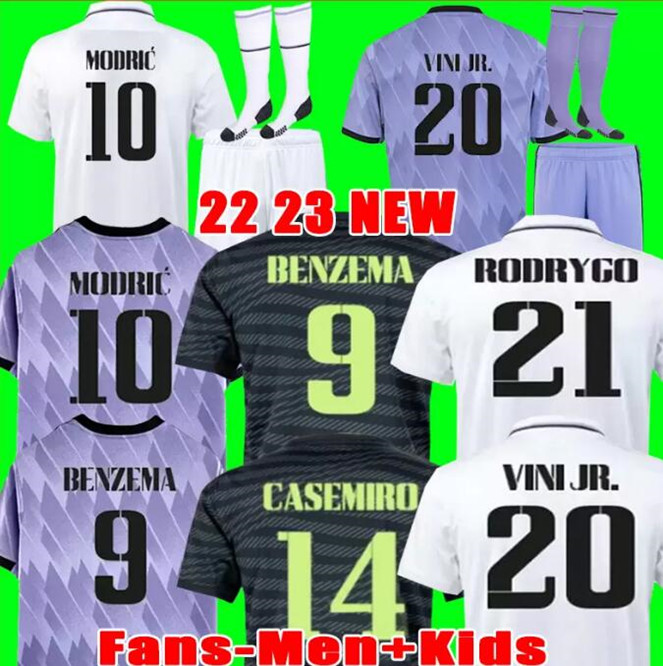 

2022 BENZEMA Finals soccer jerseys 22 23 football shirt VINI JR CAMAVINGA TCHOUAMENI MADRIDS VALVERDE HAZARD ASENSIO MODRIC camiseta men kids kit 2023 uniforms, 22/23 third