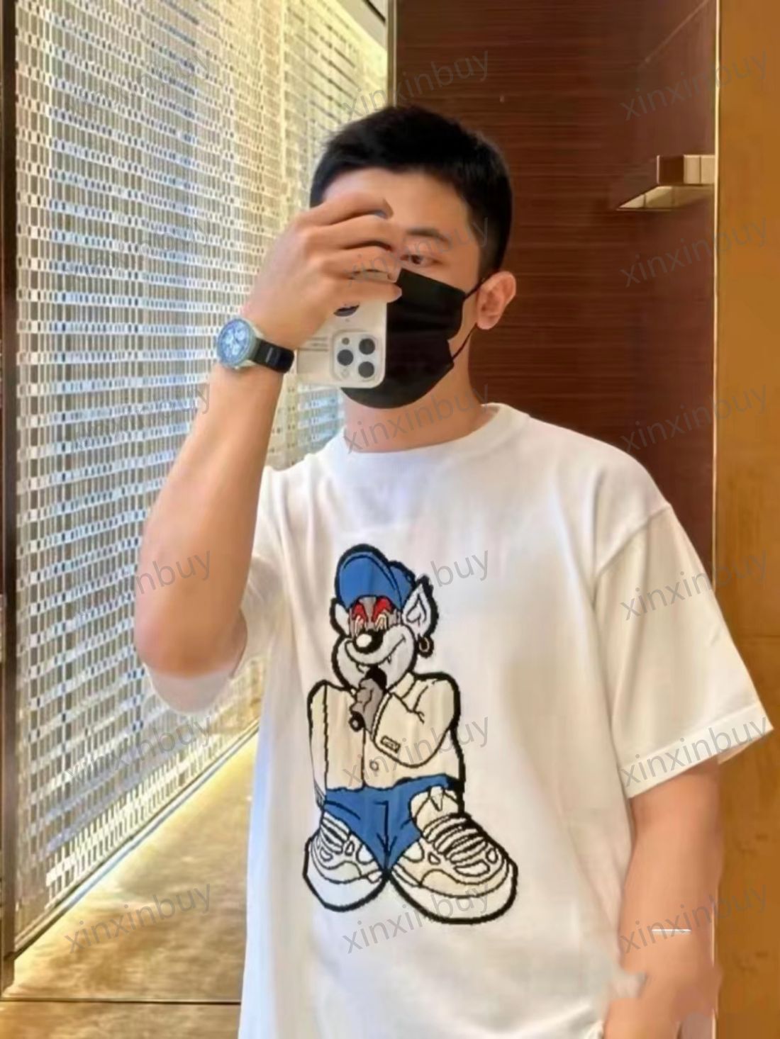 xinxinbuy Men designer Tee t shirt 23ss paris 1854 pattern animal Knitted short sleeve cotton women black blue S-XL