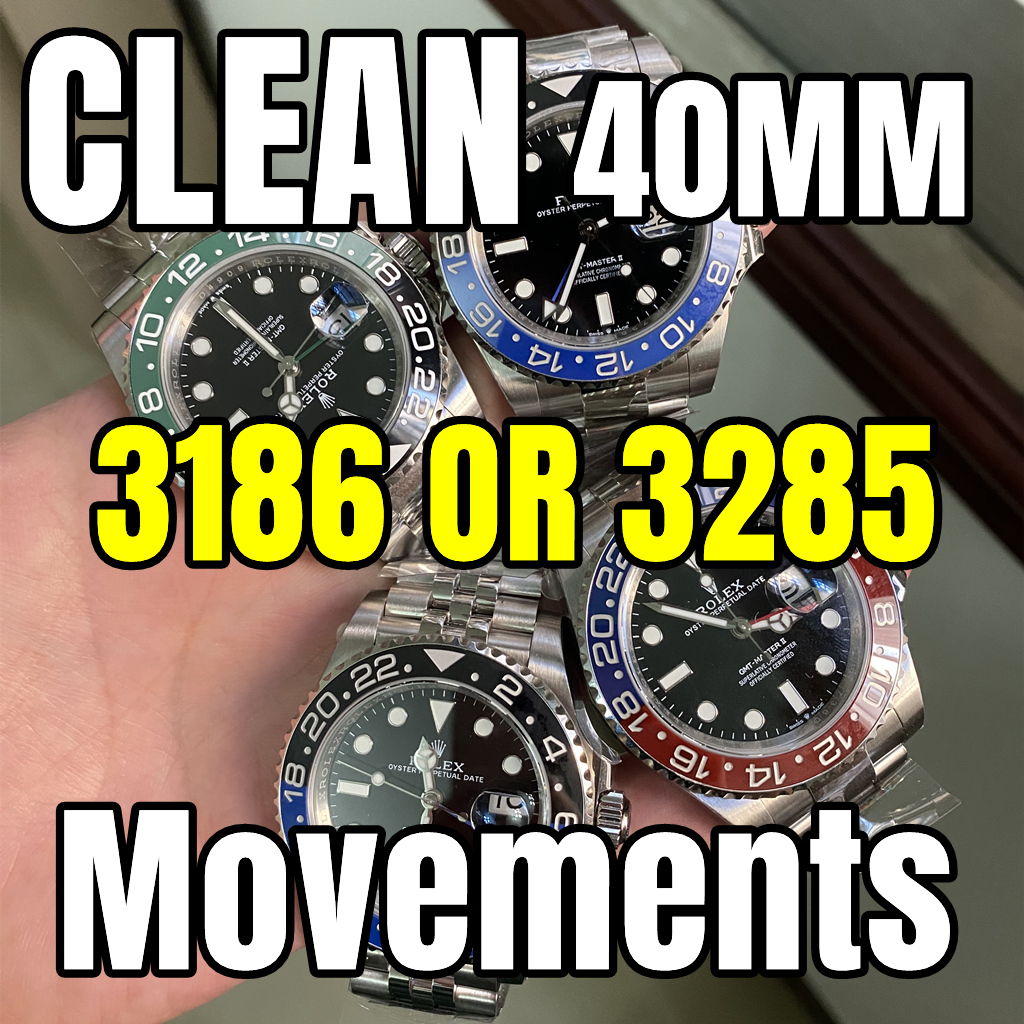 

Clean factory Watch Watches 3186 OR 3285 Two Movements 40mm Red and blue ceramic mouthing Batman left handed c1, Box