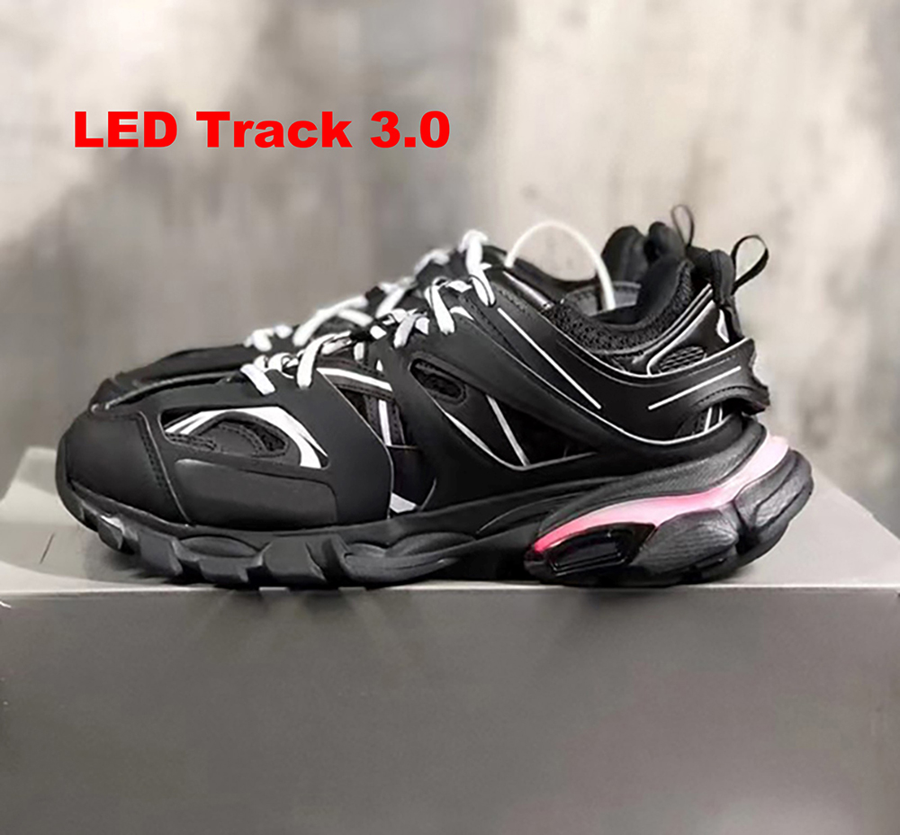 

Designer LED Track 3 3.0 shoes Men Women sneakers Triple Black White Pink Blue Orange Yellow Green Tess.S. Gomma Sneaker Tracks Sports Size 35-45, Color 7