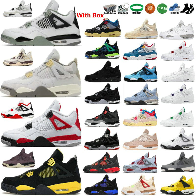 

Union La 4 4s Basketball Shoes Men Offer Colorful Sail Guava Ice Noir Desert Moss TS Cactus Jack Military Black White Midnight Navy Messy Room Red Cement Oil Green Craft, 4s ts