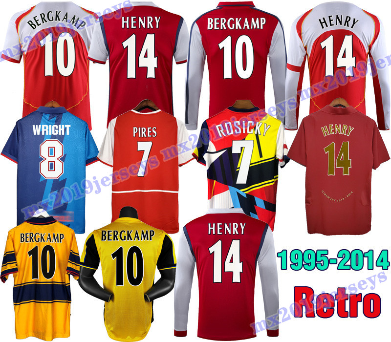 

2000 2002 2005 HENRY BERGKAMP Mens RETRO Soccer Jerseys 94 97 V. PERSIE VIEIRA MERSON ADAMS Home Away 3rd Football Shirt Short Long Sleeve Uniforms, 06/07 home