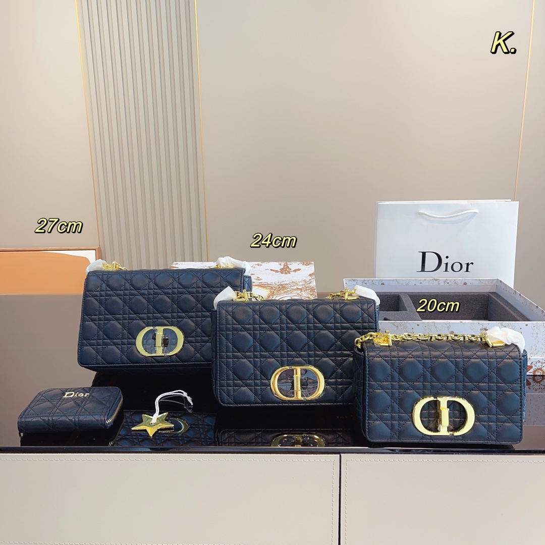 

D10R CARO Luxury designer handbag shoulder bag messenger bag leather rhombus fashion bag, Black