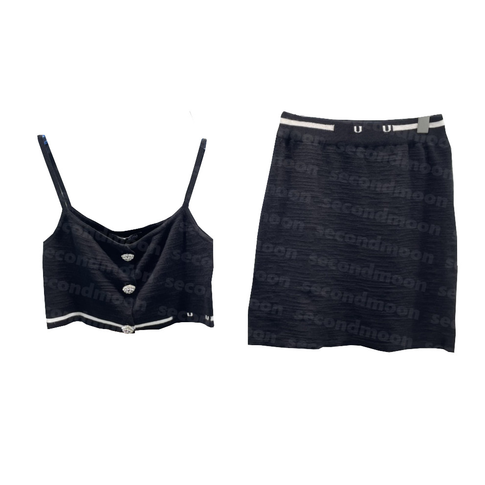 

Women Two Piece Dress Sexy Crop Top Summer Party Fashion Dresses Designer High Waist Skirt, Black