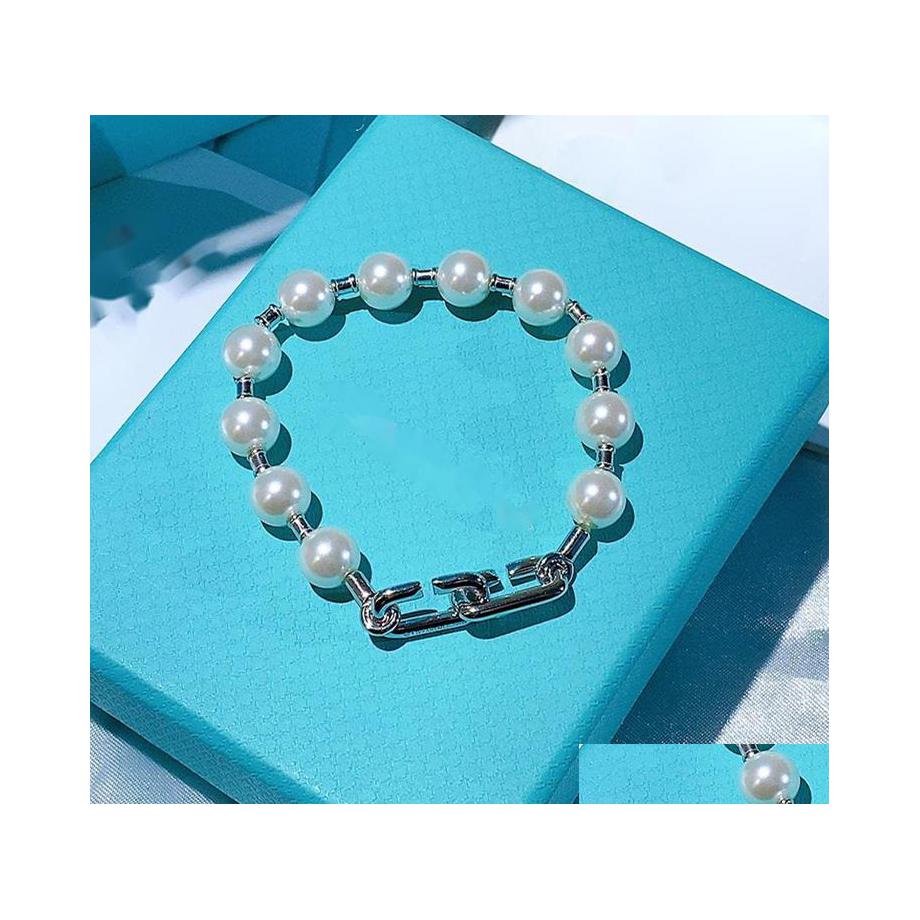 

Beaded 925 Sier Pearl Bracelets Strands Women Simple Summer Bracelet Designer No Box Drop Delivery Jewelry Dhfku