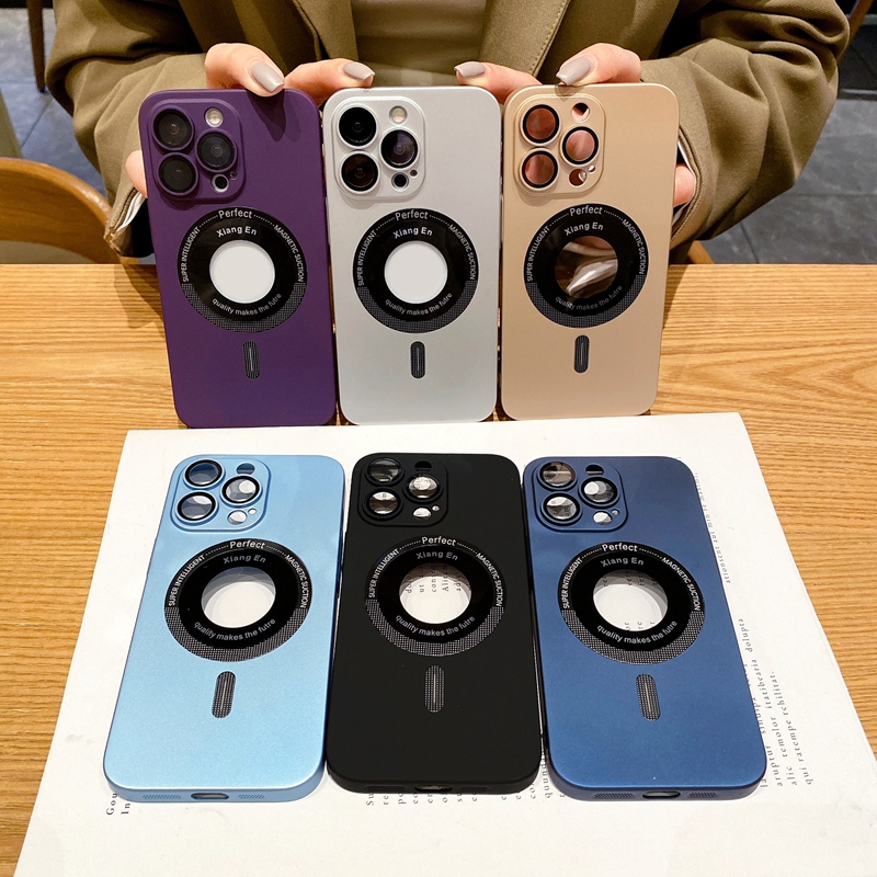 

Camera Lens Protector Magnet Phone Cases For Iphone 14 Pro MAX Plus 13 12 11 Hard Plastic Shockproof Magnetic Hybrid Color PC Hit Dual Fine Hole Ring Hole Back Cover, Pls let us know the color you want