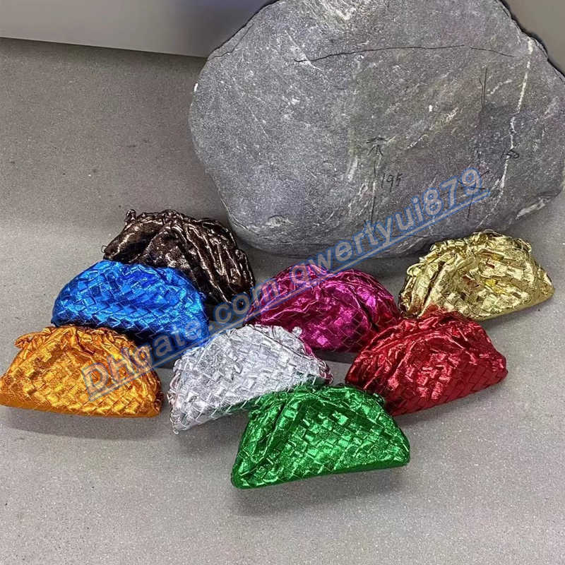 

Totes 2022 New Luxury Designer Handbag Woven Fashion Shoulder Bag Soft Leather Golden Dumpling Sac Silver Small Tote Bag 020623H