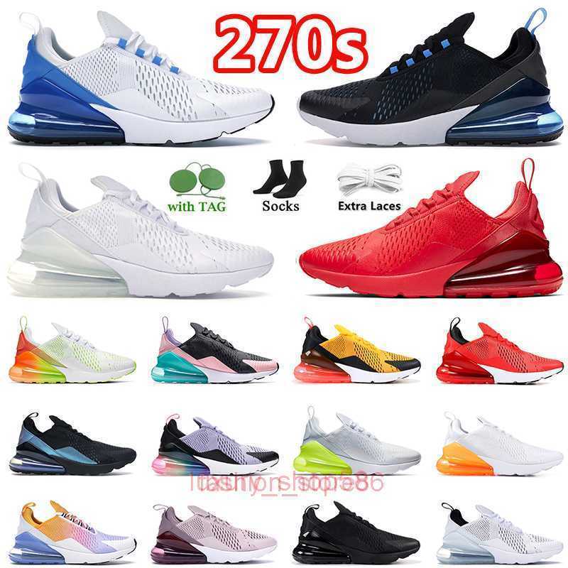 

With Socks men 270s running shoes 2023 Designer Airmaxs Cushion 270 Platinum Volt University Red Triple Black womens outdoors sports sneakers trainers size 45, B13 black dot 36-45