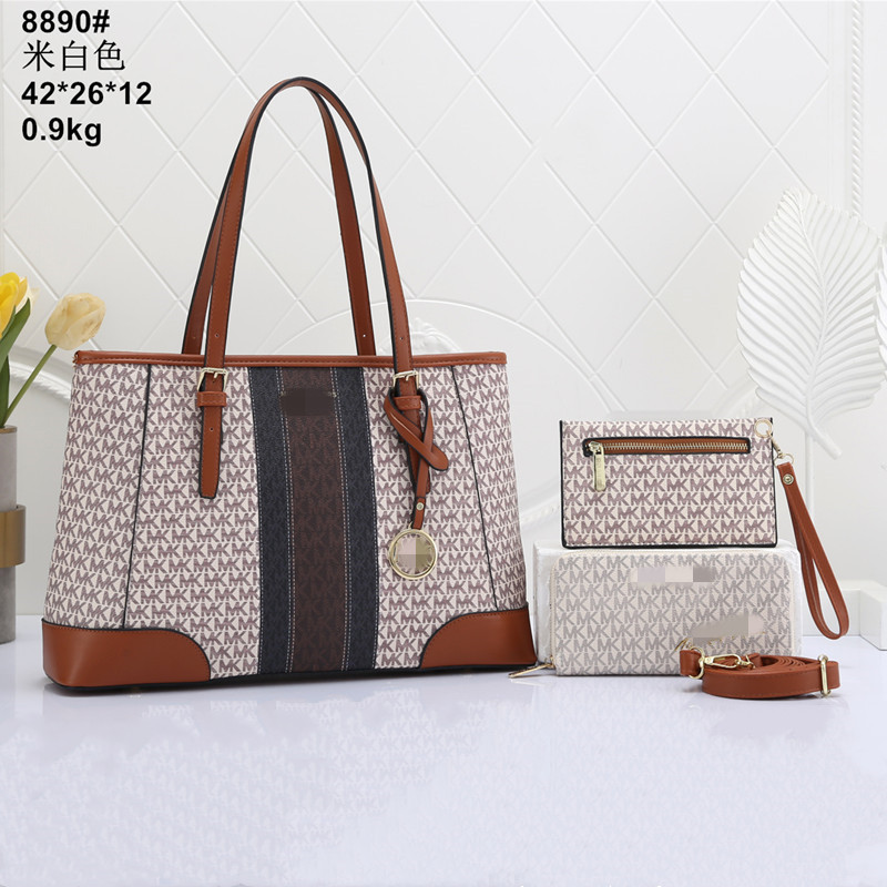 

2023 new fashion 3 pieces set designer bags womens high quality crossbody handbag lady tote Coin Purse shoulder bags MICHAELS KOR MKS GGSS LOUISSS VUTTONSS LVSS 8890, 42x12x26cm