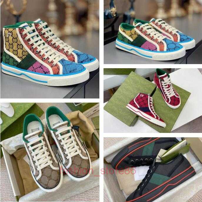 

Tennis 1977 Canvas Casual Shoes Luxurys Designers Womens Shoe Italy Green And Red Web Stripe Rubber Sole Stretch Cotton Low Top Mens Sneakers, 33