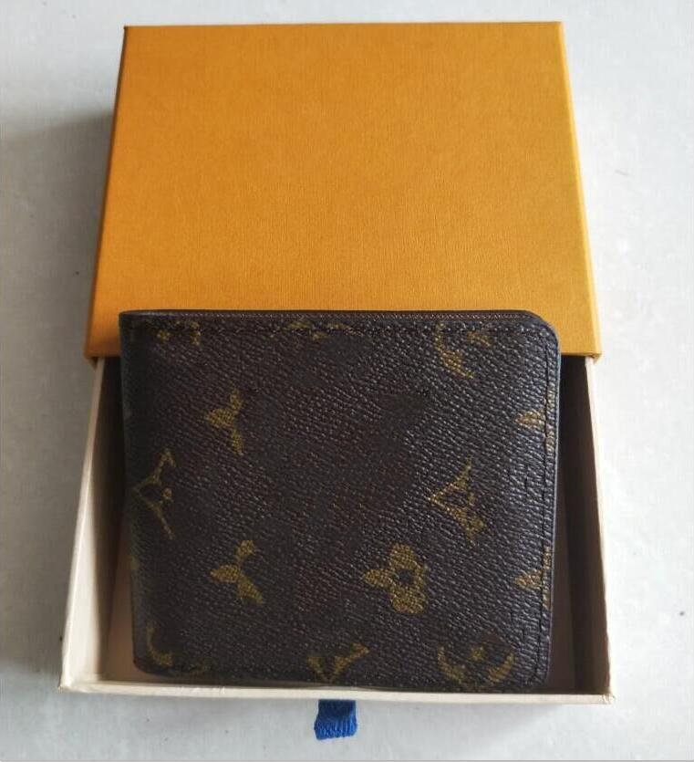 

Hot Designer Wallets Luxury purses bag Tote wallet Leather for Men women short Wallets Coin purse Clutch Bags with box 006, Brown grid