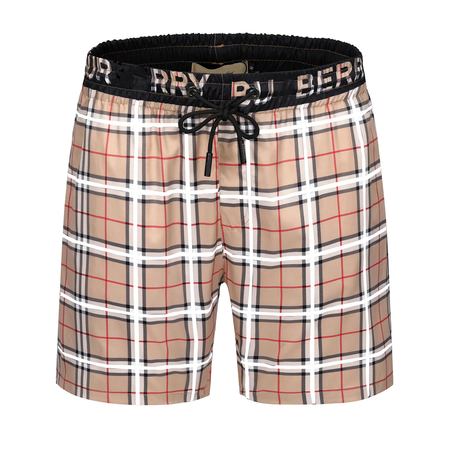 new designer men's shorts European and American plaid Mosaic print trend slim leisure beach pants cotton wrinkle resistant quick drying larg