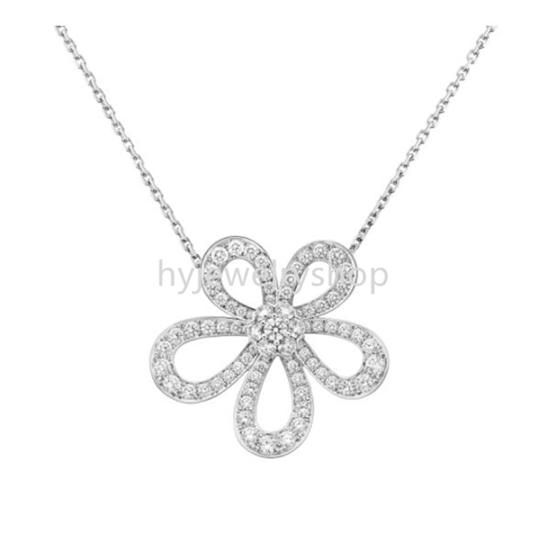 

Luxury 4/Four Leaf Clover Designer Flowerlace Pendant Necklace 925 Sterlling Silver 18K white Gold Jewelry Stud Earring Women Girl mother's day gift original quality