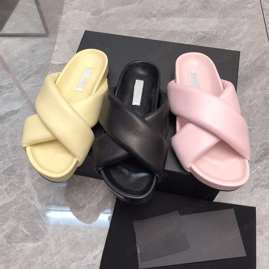 

Fashion jil slippers ladies 2023 new sandals designer cross thick bottom comfortable non-slip flip-flops black pink yellow summer outdoor excursions casual loafers
