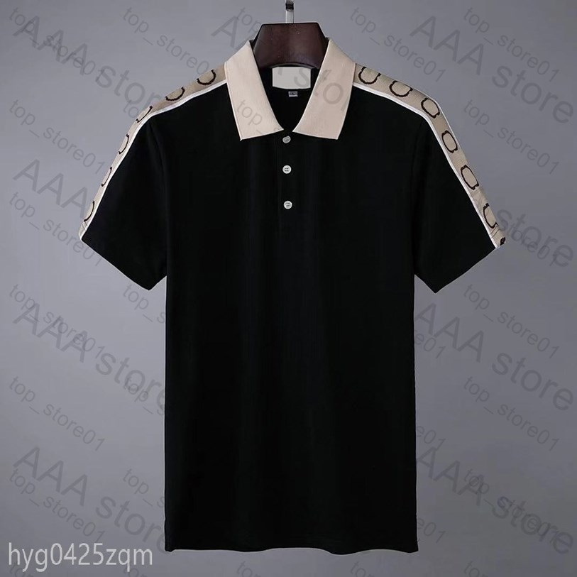 

5A 2021ss Designer Polo Shirts Men Luxury Polos Casual Mens T Shirt Snake Bee Letter Print Embroidery Fashion High Street Man Tee, 01