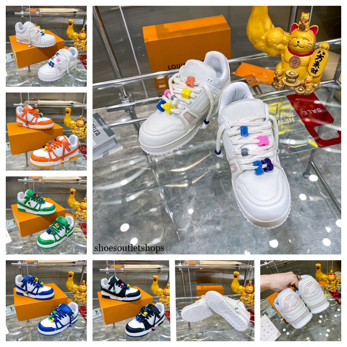 

2023 Designer Sneakers Virgil Coach Loafers Calfskin Leather Abloh White Green Orange Blue Black lettering Covered Low Sneaker Size 36-45