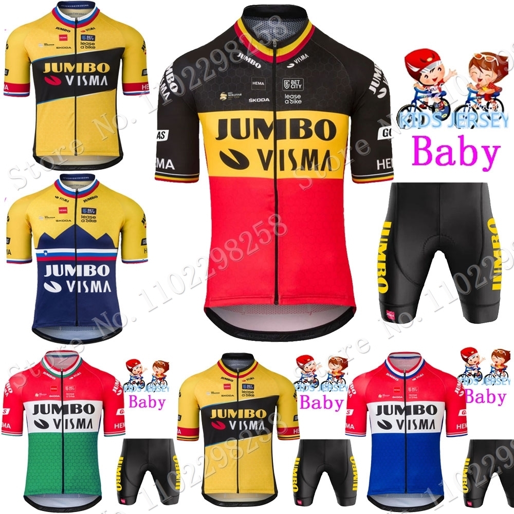 

Sets Kids 2023 Jumbo Visma Belgian Jersey Set Boys Girls Cycling Clothing Children Road Bike Suit MTB Maillot Ropa 230206, 21
