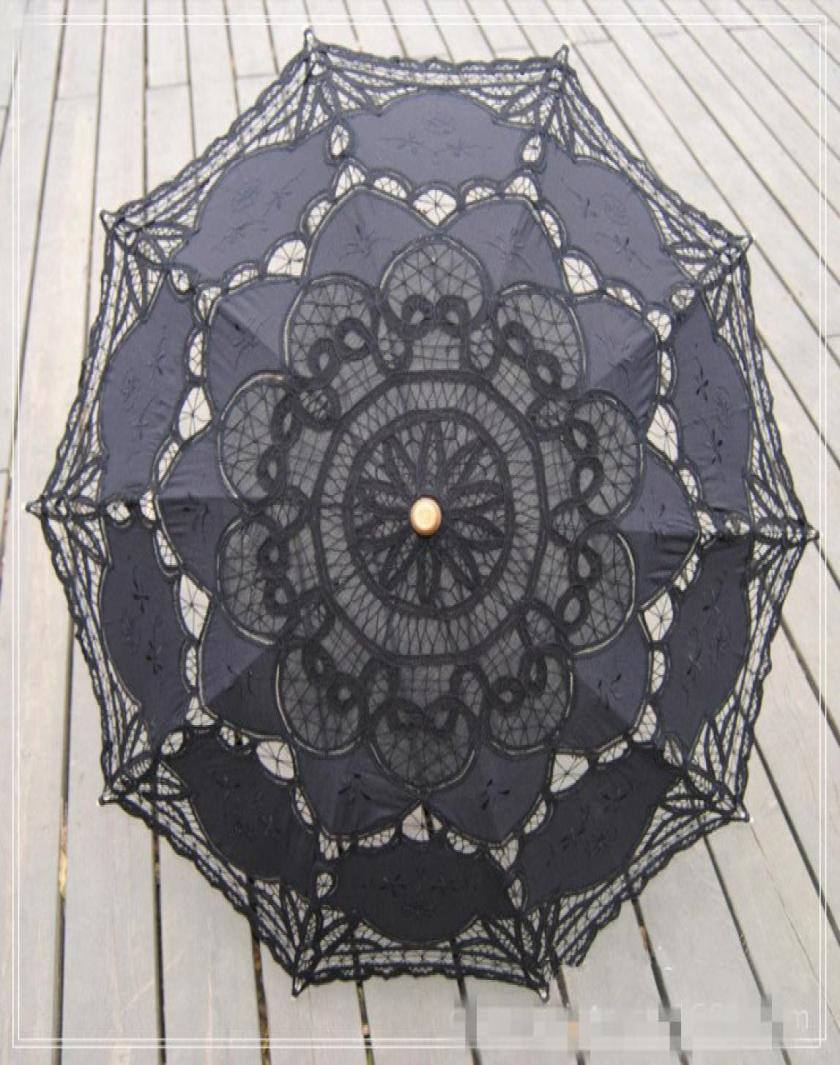 

Gothic Black Lace Parasol Umbrella Fancy Hollow Black Victorian Wedding Parasols for Bride Bridesmaid Bridal batten Lace Handmade 8349891, Red