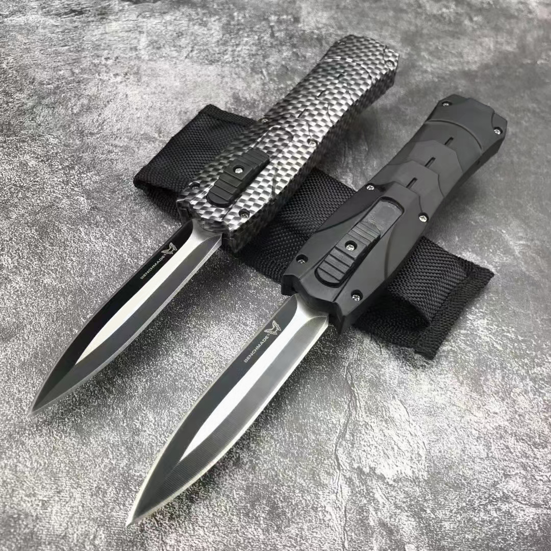 

Special price wholesale Benchmade D/E OTF Automatic Knife 440 Steel Blade Resin plastic Handles Camping outdoor tools EDC Pocket AUTO Knives BM 3300 3310 3320 4600