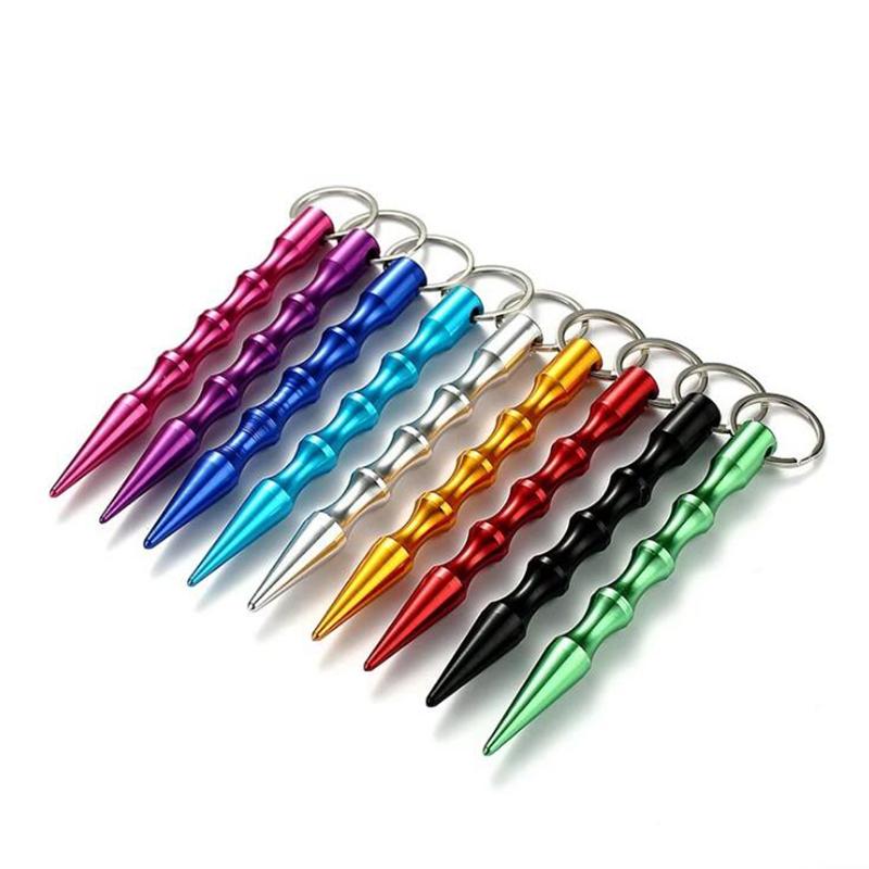 

Spike Stick Colors 9 Metal Keychain Safety Defense Aliuminum Girl Women Self Key Chain For Wholesale Bquml