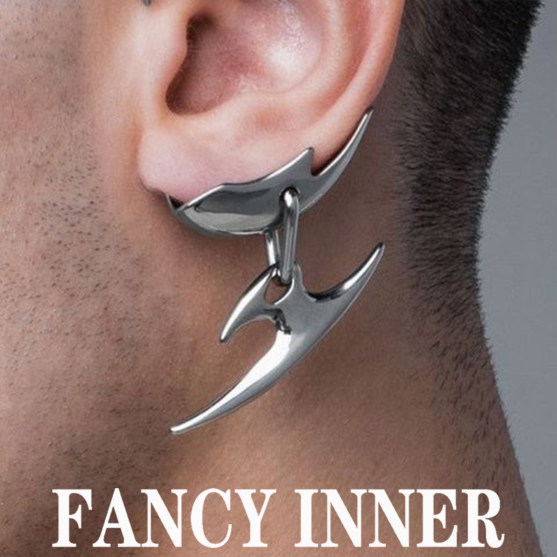 

Ear Cuff Cyberpunk Ear Clip Dagger Earless Piercing Silver Color Metal Earring for Women Men Couple Cool Jewelry 230206