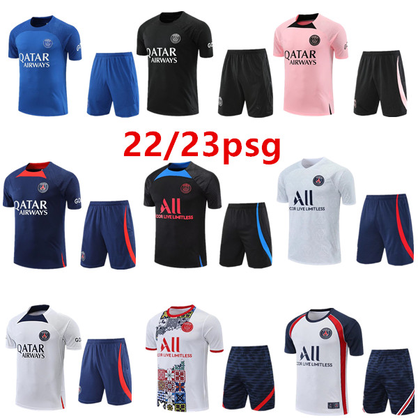 

22/23 psgs tracksuit 2022-2023 MBAPPE training suit long sleeve Football soccer Jersey kit uniform chandal paris adult boys 018, Ivory