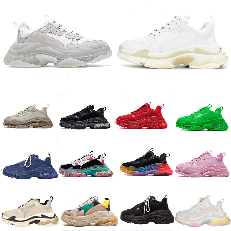 

triple s casual shoes designer men women platform sneakers Black White Beige Dark Grey Orange Green Khaki Silver mens trainers Jogging Walking size 36-45, Color#11