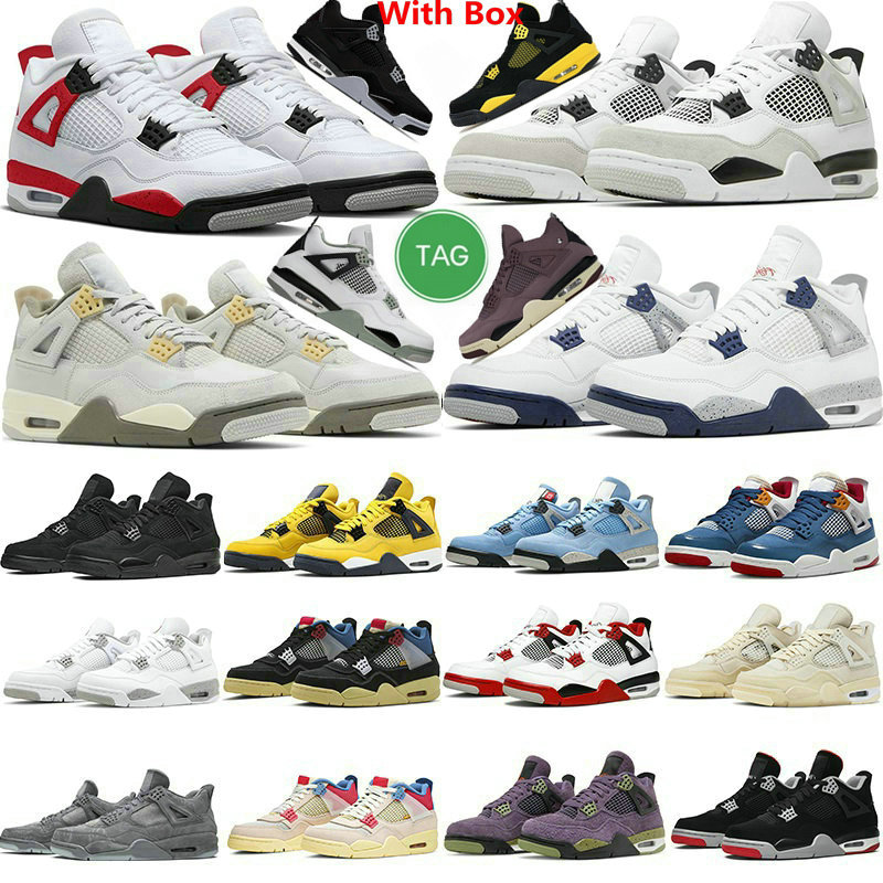 

White Red Cement 4 Basketball Shoes Bred 4s Seafoam Craft Cool Grey Raptor Royalty Lightning Pure Money Oreo Wild Wings Sail Messy Room Military Black Midnight navy, 4s royalty