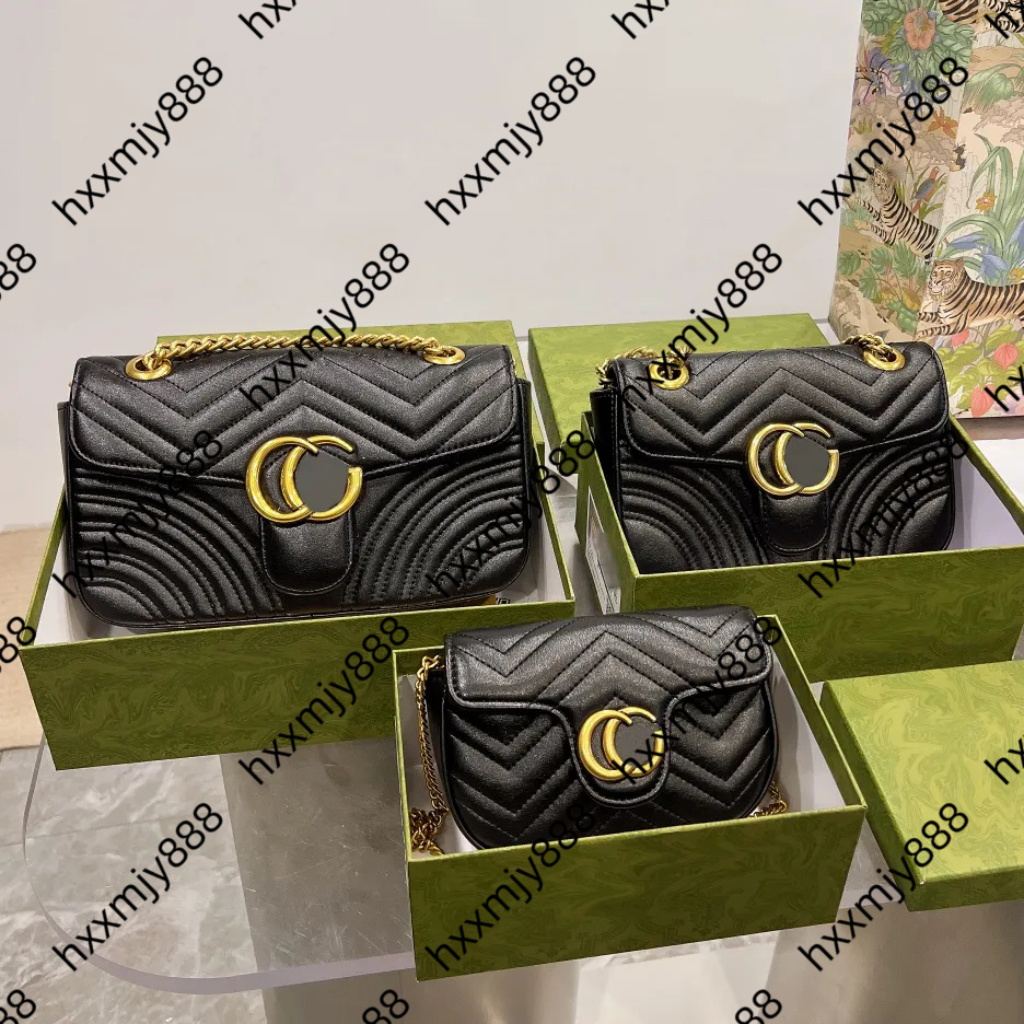 

2022 New Bags Women Luxury Designer designer bags handbag Classic 3 Size Cross body Real Genuine tote bag leather With Serial Number Women Fashion Marmont GGs, Sachet 1pc