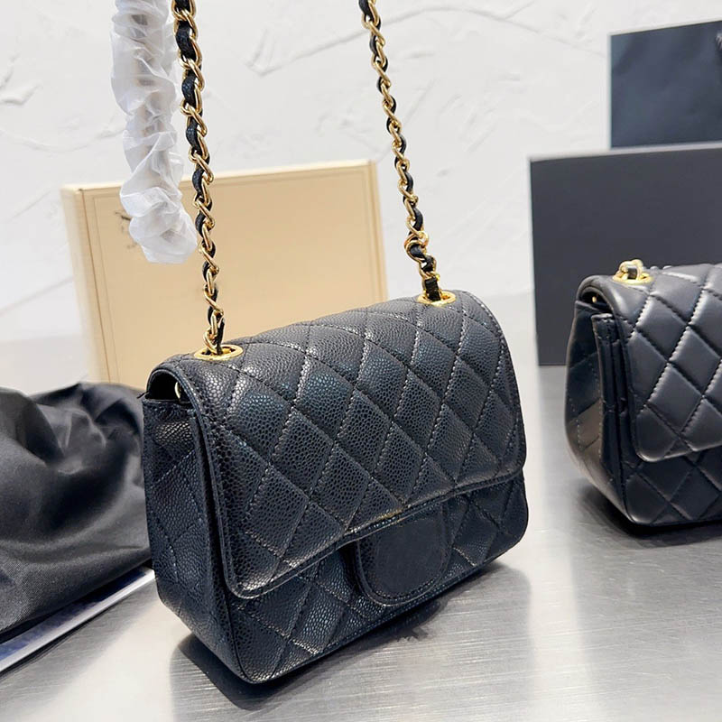 

CC Bags Luxury Brand Cross Body Women Retro Crossbody Bags Caviar Lambskin Matelasse Leather Classic Flap Handbags Trend Shoulder Bag Fanny, Black