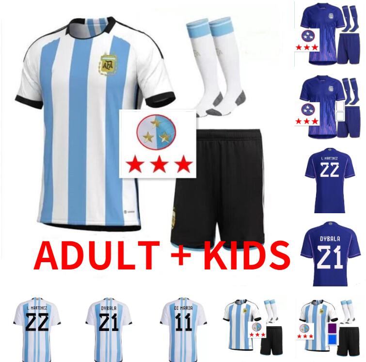 

22 23 Argentina soccer Jersey 2022 2023 J. Correa Lanzini KUN AGUERO LO CELSO MARTINEZ TAGLIAFICO DYBALA Adult men kids Football kit shirt set uniforms socks