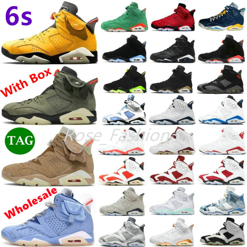 

TS Yellow British Khaki Olive Carolina Blue Shoes Jumpman Retro 6 6s Men Basketbal Trainers Mens Sport Sneaker UNC Toro Chrome Metallic Silver Carmine Tinker Maroon, 5s noir