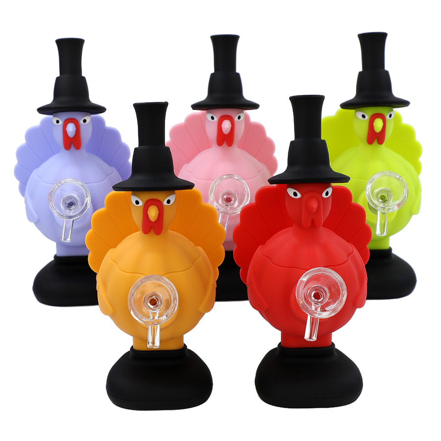 

hookahs silicone pipe creative new Turkey shape pipe with glass bowl accessories dab rig pipe tobacco wholesale
