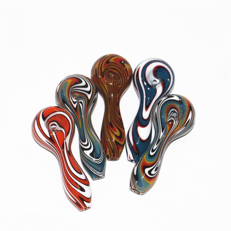 

Glass Pipes Smoking Manufacture Hand-blown and Beautifully Handcrafted Bubbler Smoke Pipes Colorful Pipe Wholesale Herb Windmill Lollipop Color Spoon Hand Pipe