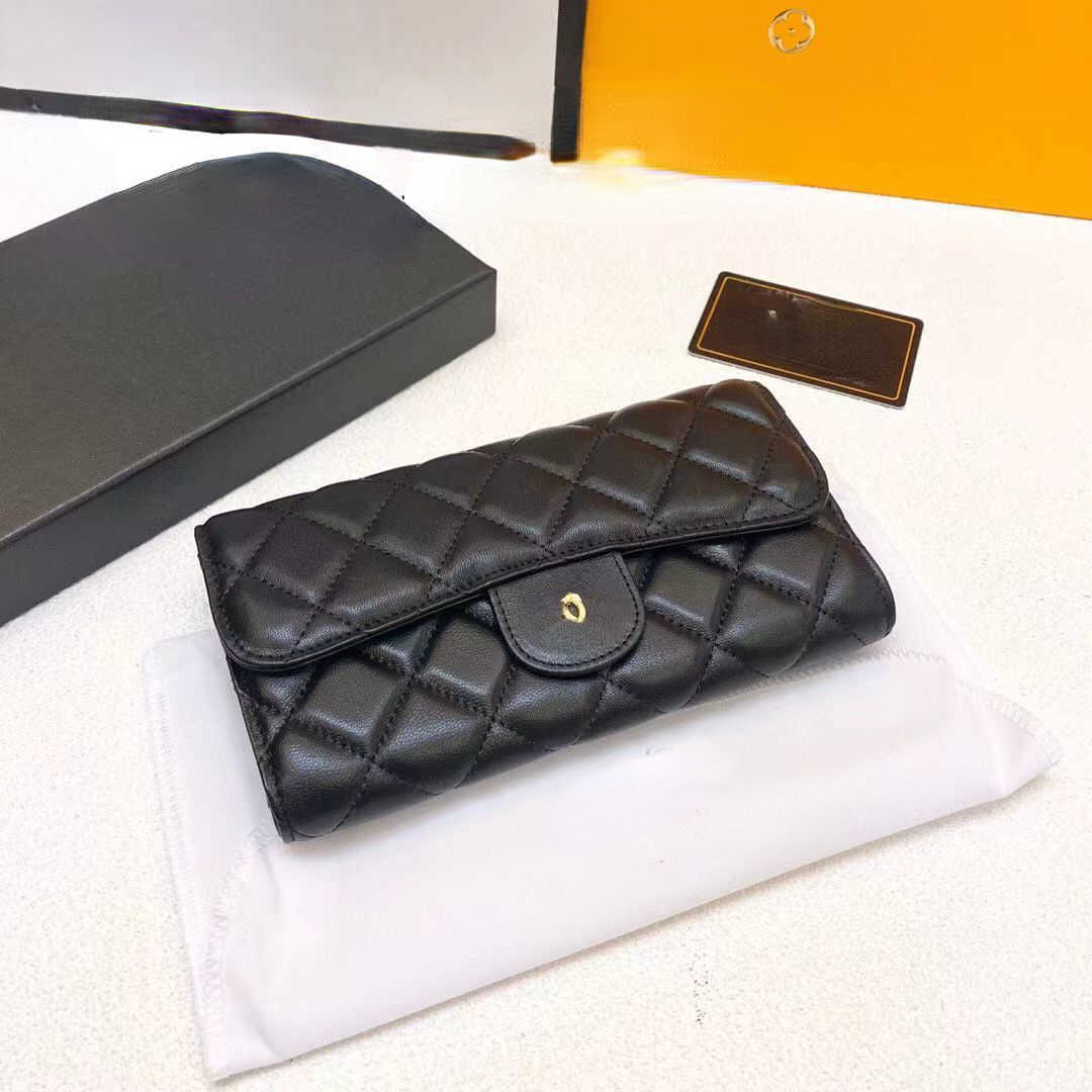 

Luxury Designer Change Purse Card pack Cow Pickup Bags Foreign Trade Wallet 50% Off Simple and High Grade Fashion Lingge Large Capacity New Card Bag Factory Direct Sale, Gift box packing