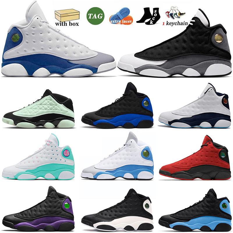 

2023 With Box Jumpman 13 Basketball Shoes Black Flint Jorden 13s Del Sol Playground Navy University Blue Black Cat Court Purple Dhgate Women Mens Trainers Sneakers, A#1 40-47 university blue