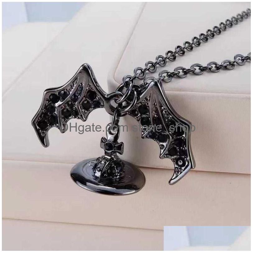 

Pendant Necklaces Designer Necklace Black Bat Wing Demon Punk Fashion Drop Delivery Jewelry Pendants Dhjiw