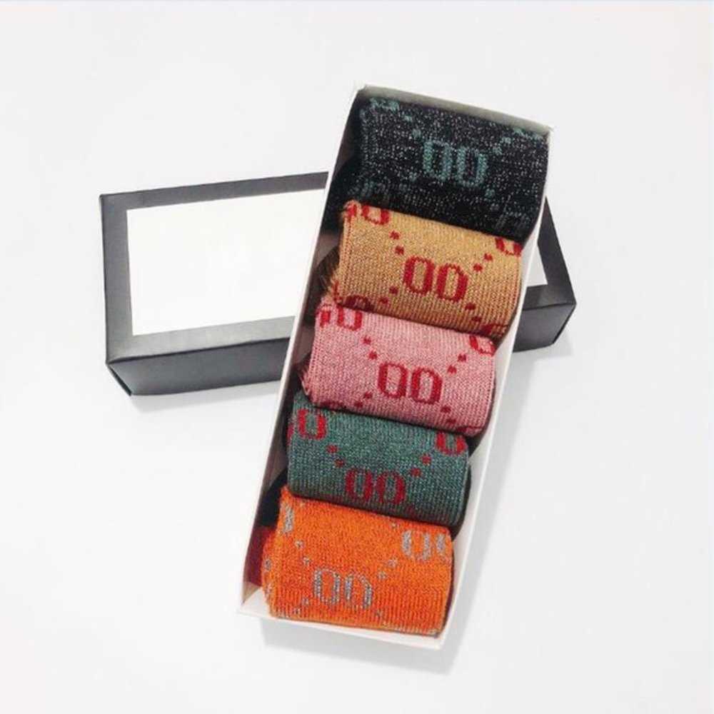 

Designer Mens Womens Socks Five Pair Luxe Sports Winter Mesh Letter Printed Sock Embroidery Cotton Man Woman with Box 15yi, 1 box = 5 pairs