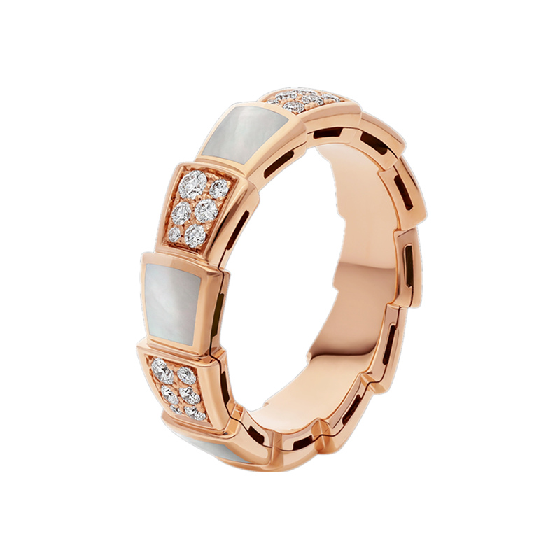 Anneaux de mariage anneau anneau de designer serpentin blanc de perle de perle rouges anneaux 18 k rose haut niveau de personnalisation anneau de