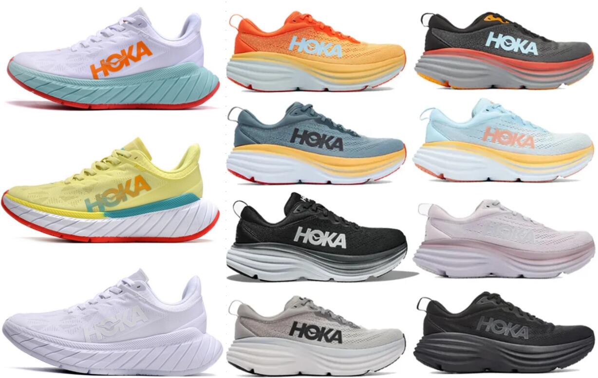 

HOKA ONE Bondi 8 Carbon X2 Running Shoes Designer Women Men glacier blue phantoms local boots KAWANA Challenger ATR 6 training Sneakers lifestyle Shock absorption, 46