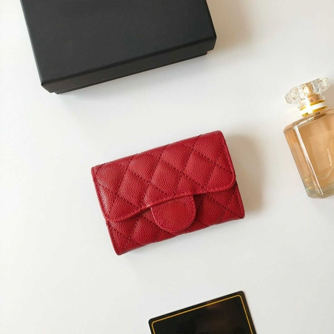 

Brand Designer Change Purse Card pack Cow Pickup Bag coins purses Classic Card Bag Caviar and Cowhide Series Size 7.5/11.5/2 Factory Direct Sale, Red