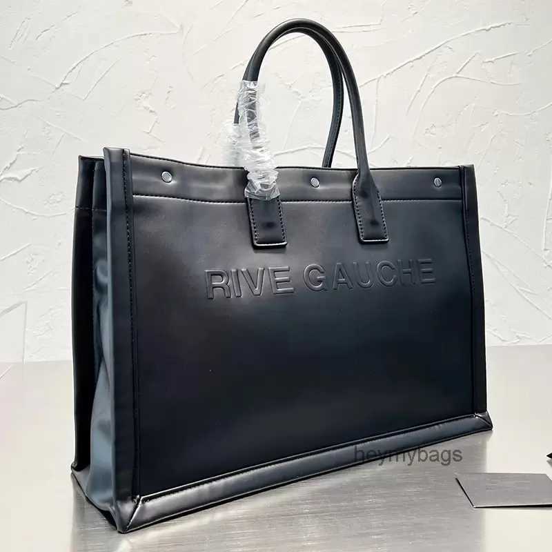 

Leather Tote Bag Women RIVE GAUCHE Handbag Shoulder Bag Shopping Bags Purse Embossed Letters, 1#