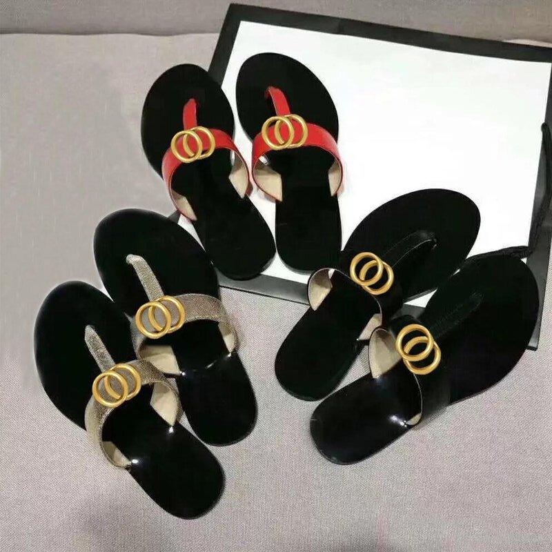 

Men Slippers Woman Shoe Beach Slides Flat Slipper Designer Shoes Sandals Lady Loafers Flip Flops Big Summer Rubber Bottom Metal Button Large size 35-42 with box, Sky blue