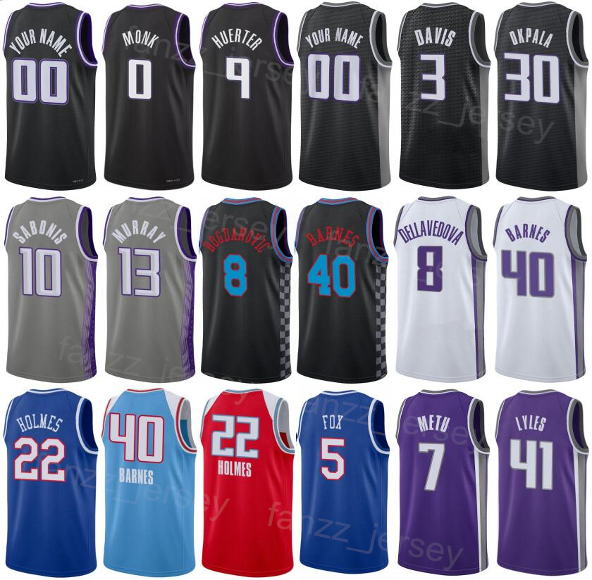 

Print Basketball Earned Kevin Huerter Jerseys 9 Domantas Sabonis 10 Trey Lyles 41 Terence Davis 3 KZ Okpala 30 Malik Monk 0 Jeremy Lamb 26 Breathable Uniform Man Woman, Purple