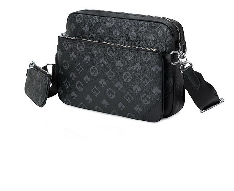

Mens Designers 3 PCS SETS Crossbody Bag Wallets Leather Fashion Patchwork New Men Handbag Shoulder Bags Designer Handbags Bags Wallet Phone Purse To p quality, Black