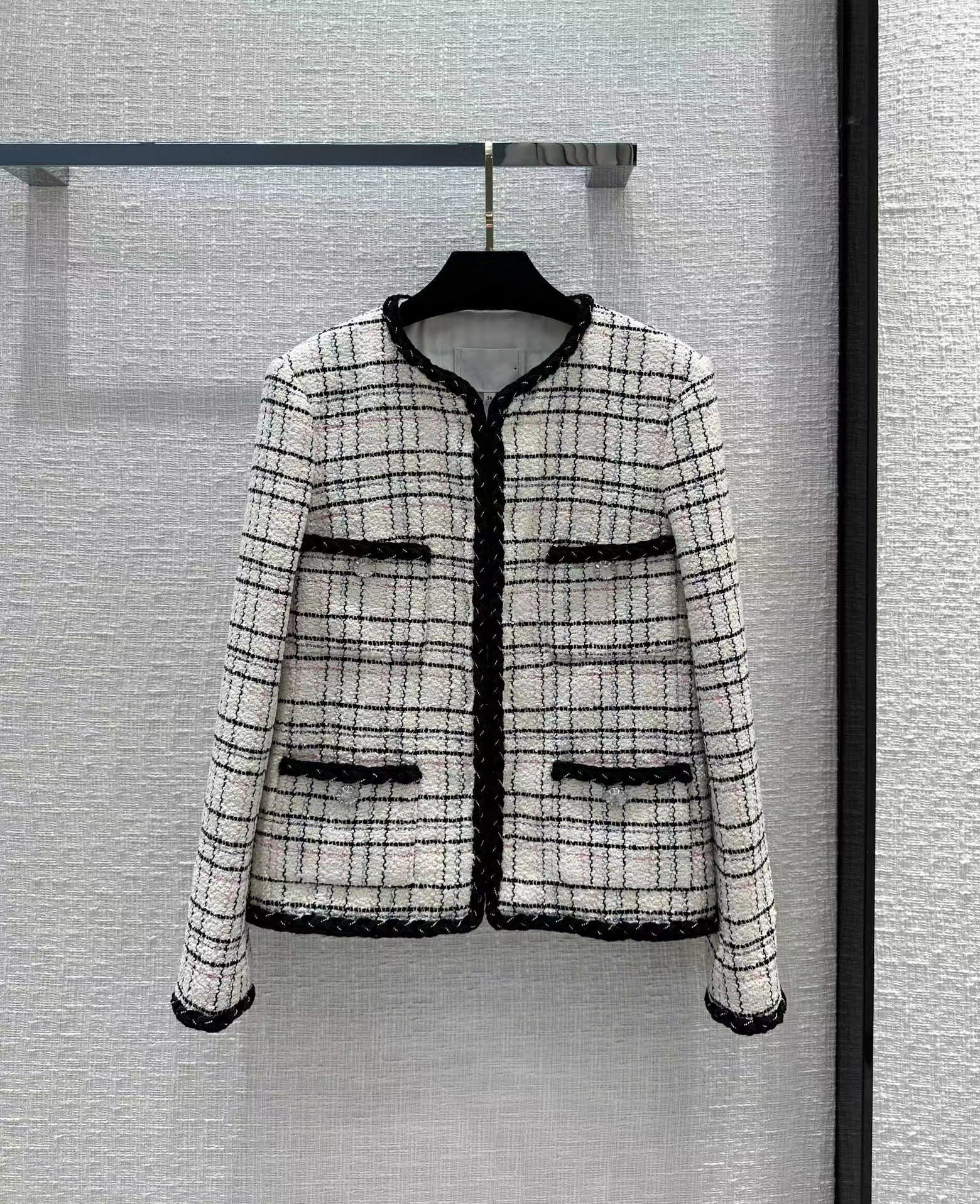 

Milan Runway Jackets 2023 New Spring O Neck Long Sleeve Women' Designer Coats Brand Same Style Outerwear 0207-5, Contrast color