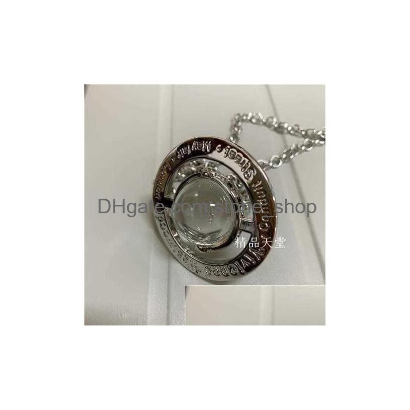 

Pendant Necklaces Designer Sier Transparent Orb Necklace Carved Chain Simple Fashion Trend Drop Delivery Jewelry Pendants Dhemf